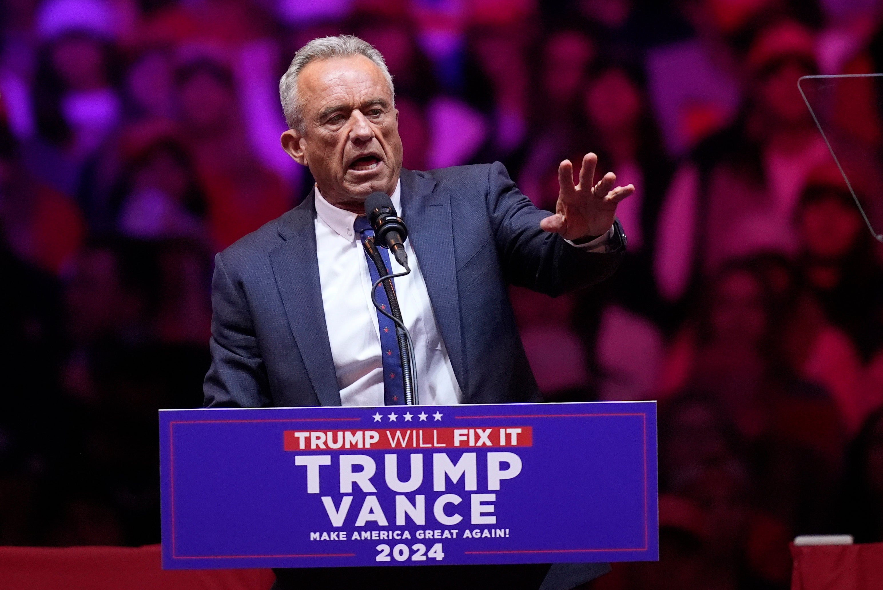 Robert F. Kennedy Jr., speaks at a campaign rally for former President Donald Trump at New York City’s Madison Square Garden last month. Kennedy has told supporters Trump would give him ‘control’ over several public health agencies.