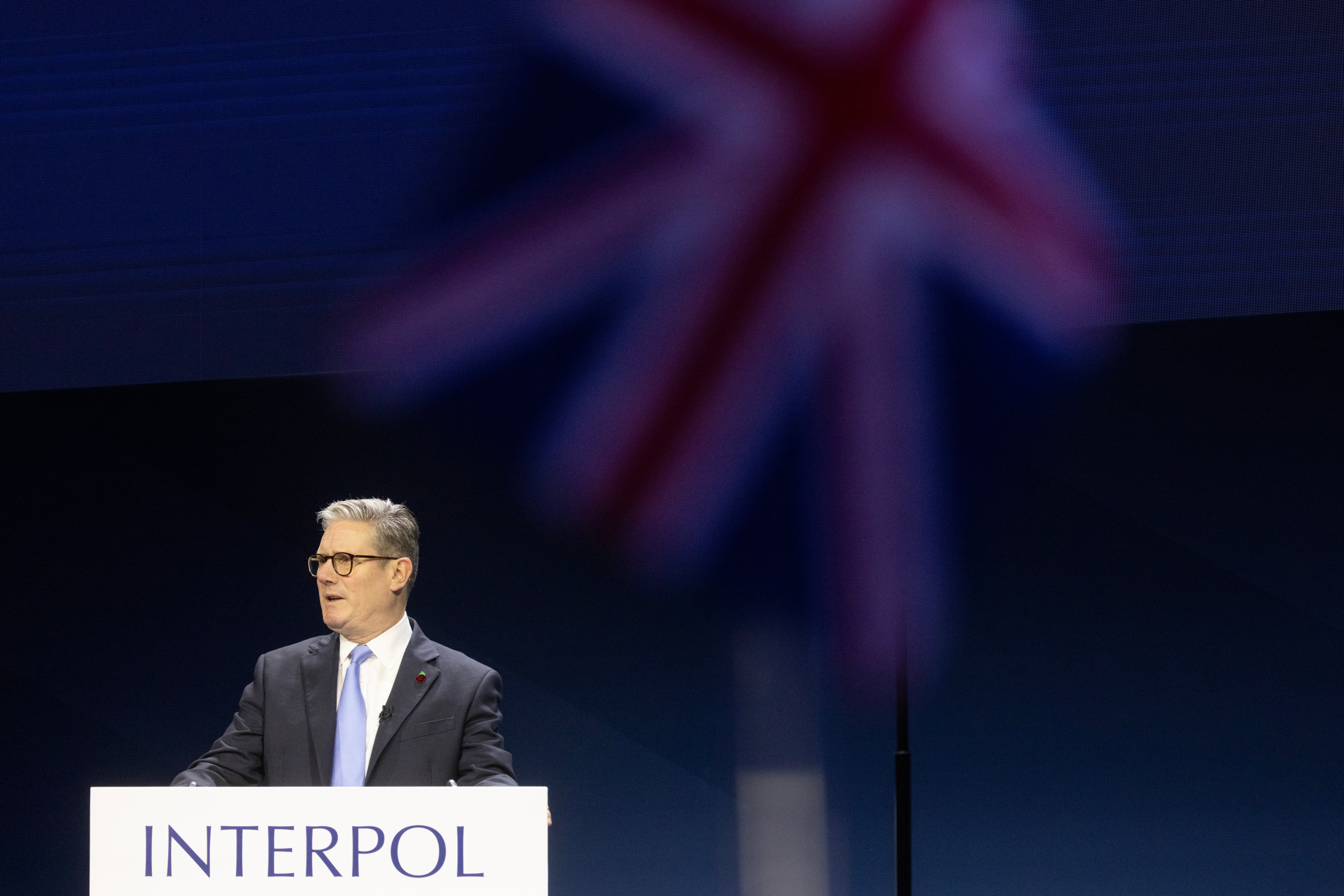 Sir Keir gave a speech at the Interpol General Assembly in Glasgow