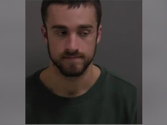 <p>Daniel Schmidt, 24, was arrested after he allegedly punched an election judge in Orlando Park, Illinois, after the judge asked him to wait in line to vote</p>