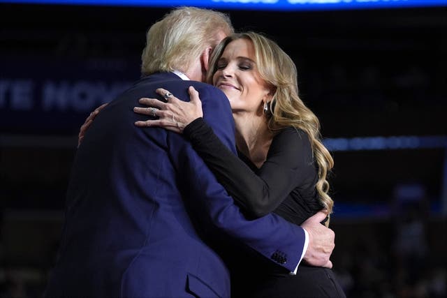 <p>Trump and Kelly have a history of trading insults - but she still helped deliver his closing message </p>