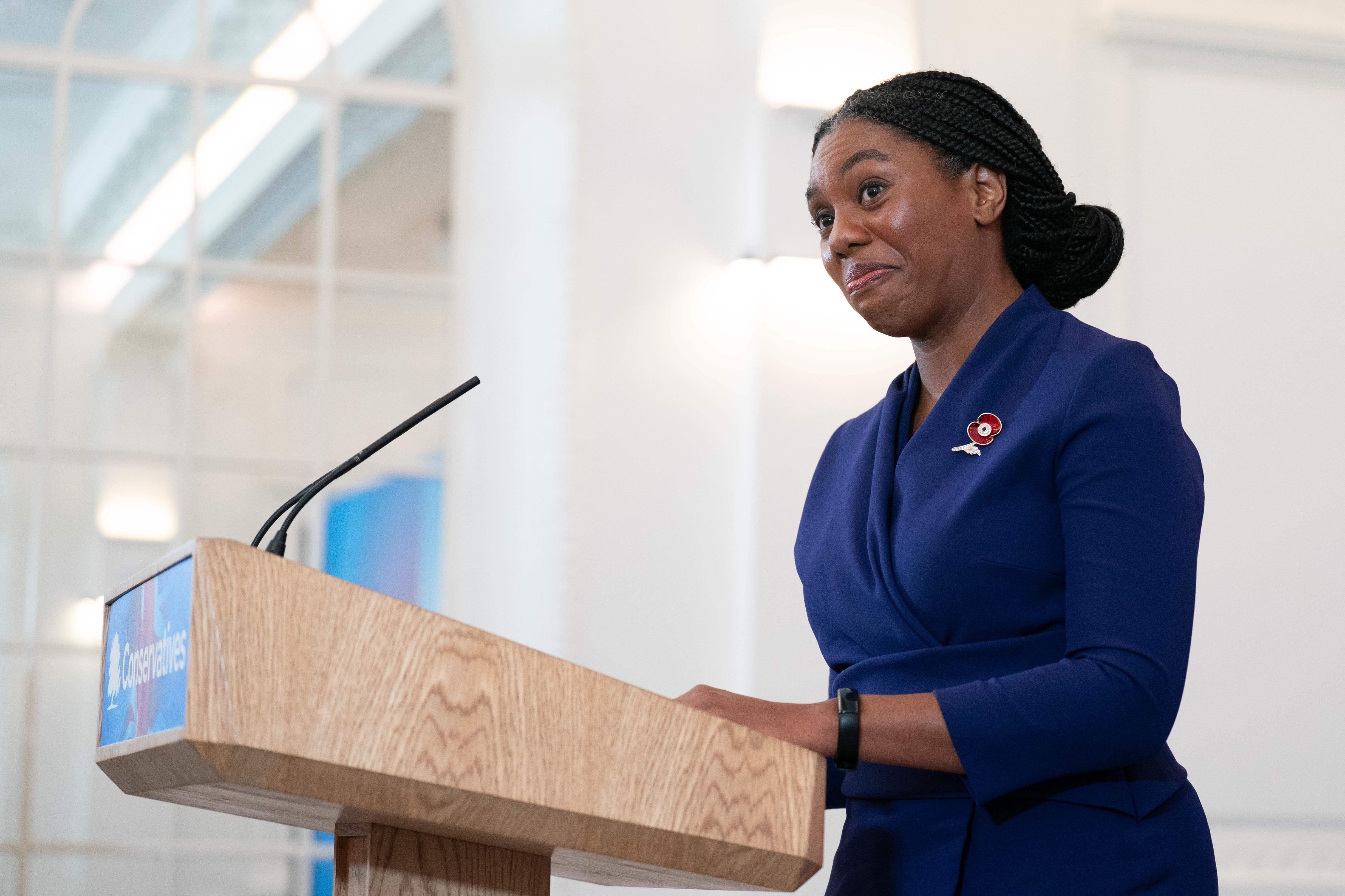 Kemi Badenoch speaks after she was named the new Conservative leader (Stefan Rousseau/PA)