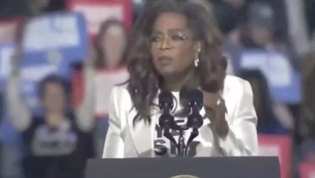 <p>Oprah Winfrey issues final Trump election warning at Harris rally.</p>