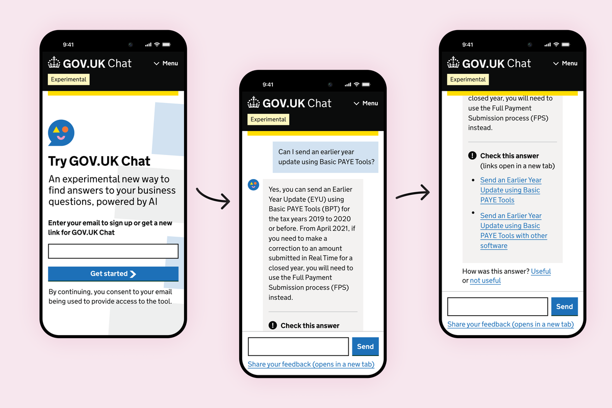 Government launches trial of generative AI chatbot on Gov.UK