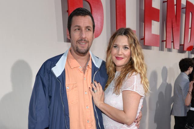 <p>Drew Barrymore and Adam Sandler</p>