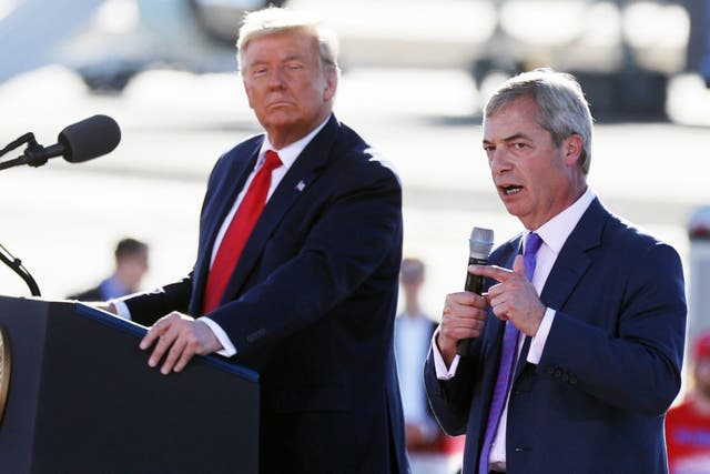 <p>Farage and Donald Trump are political allies and friends </p>