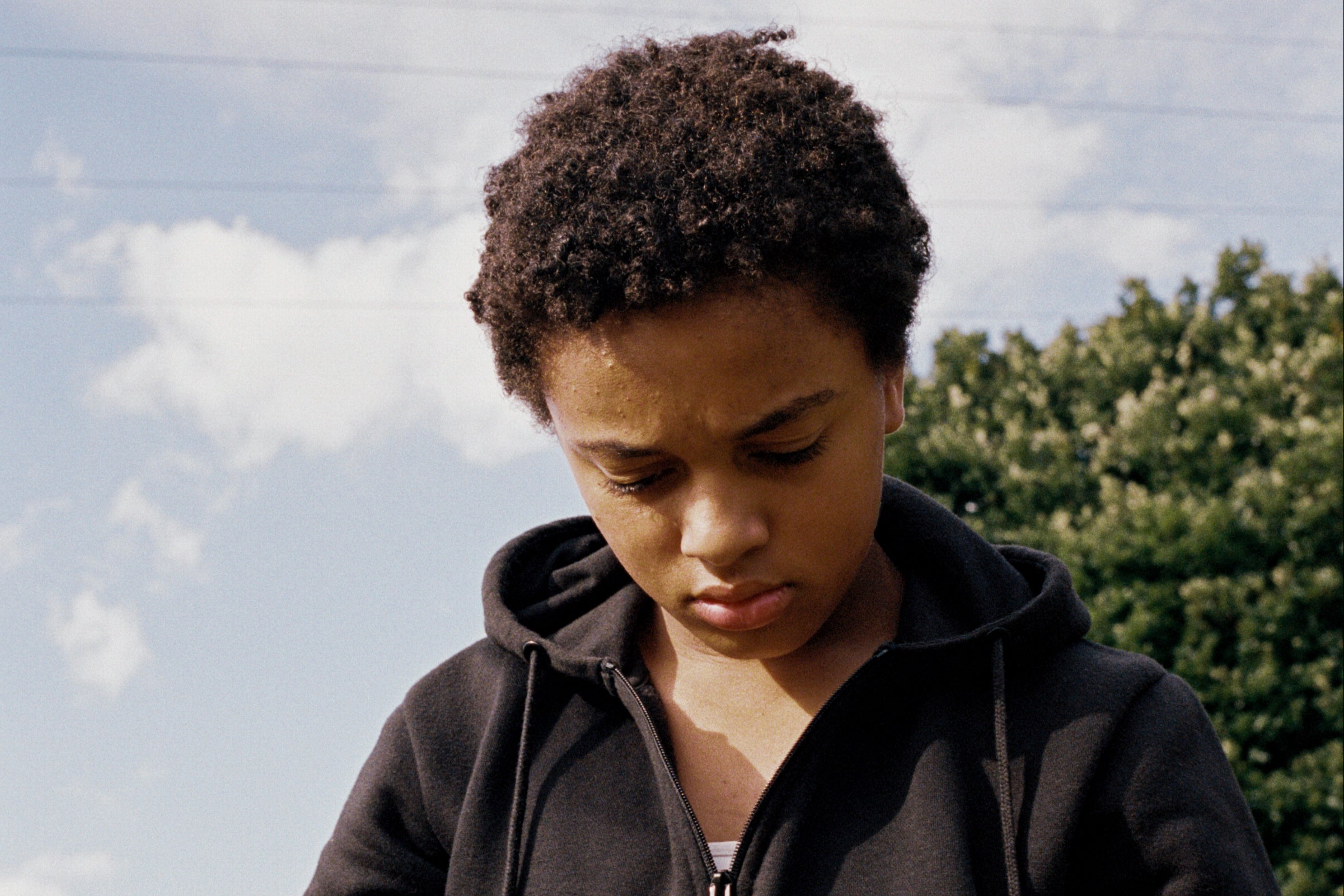 Newcomer Nykiya Adams as the young Bailey in ‘Bird’