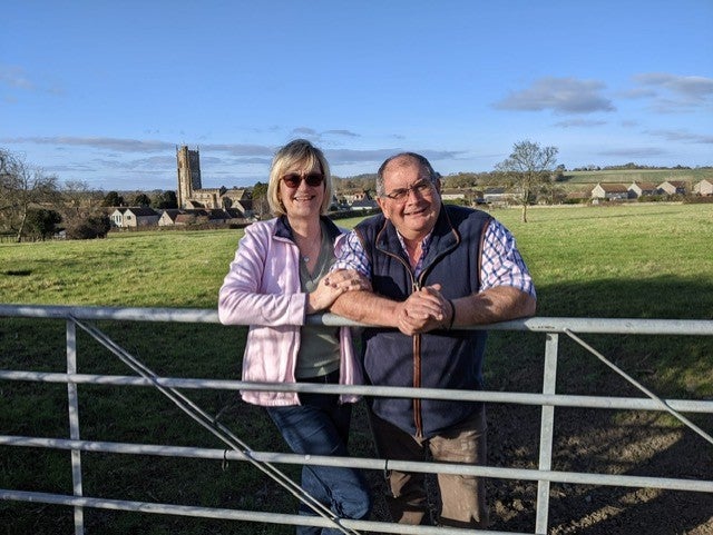 Rupert Cox, who runs a mental health support group for farmers, with his wife