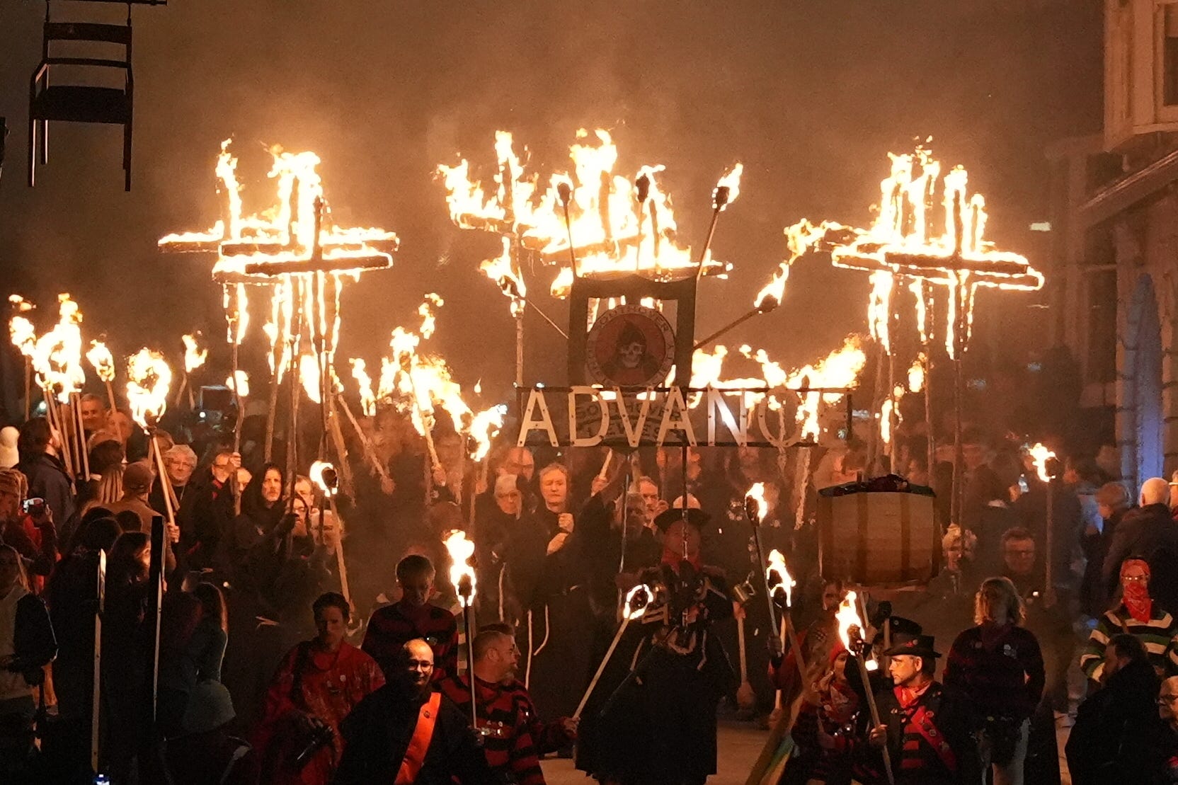 Participants during the parade through the town of Lewes (Gareth Fuller/PA)