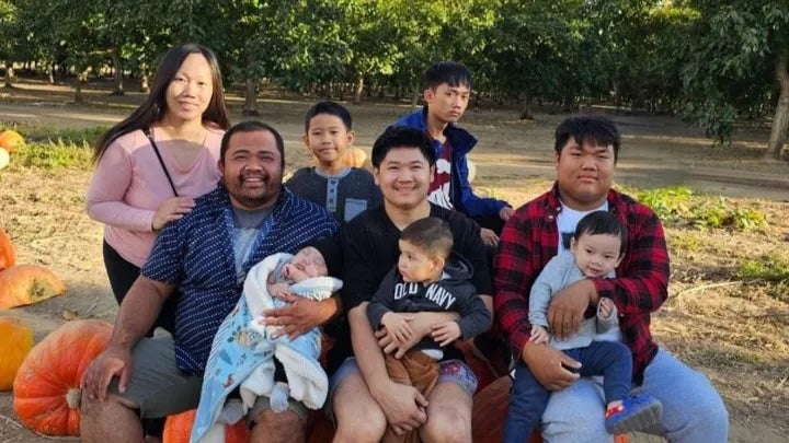 Tiffany Phommathep and her family pose for a photo in a pumpkin patch. A GoFundMe for the Phommatheps has raised more than $18,000 so far.