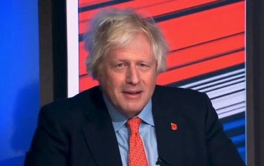 Boris Johnson has plugged his book already just a few moments into tonight’s Channel 4 US election broadcast