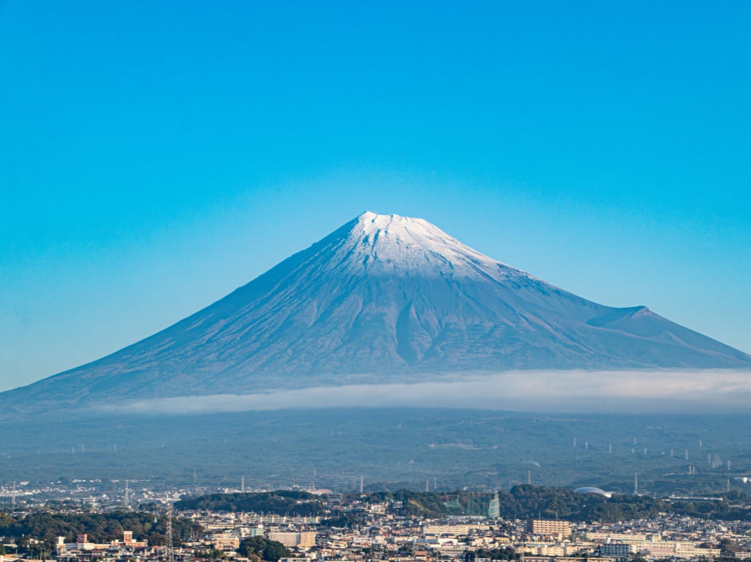 Picture showing snowcap connected  Mount Fuji connected  6 November 2024