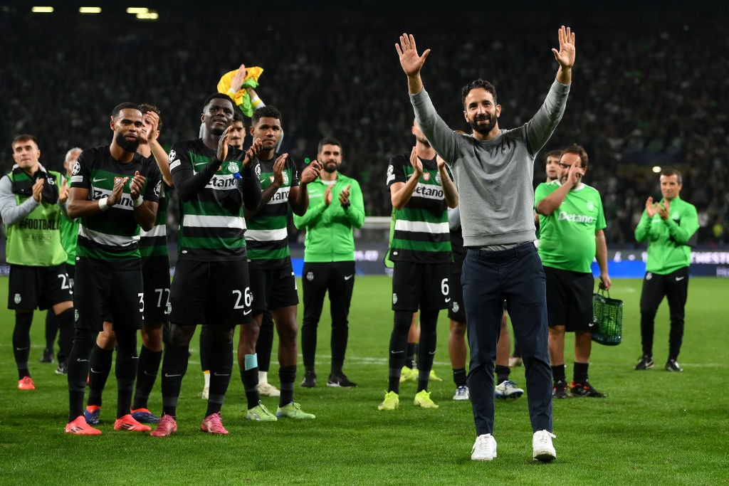 Amorim saluted the crowd as he left the pitch