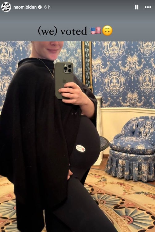 Naomi Biden posted the selfie announcing her pregnancy to her Instagram story on Tuesday night