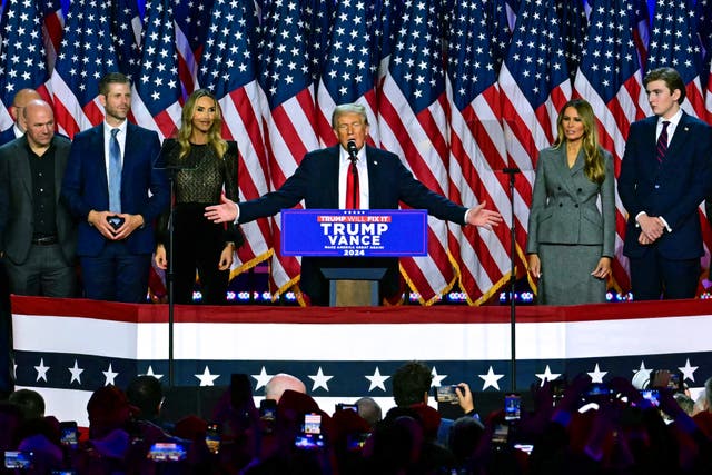 <p>Donald Trump declares victory in the early hours of Wednesday morning </p>