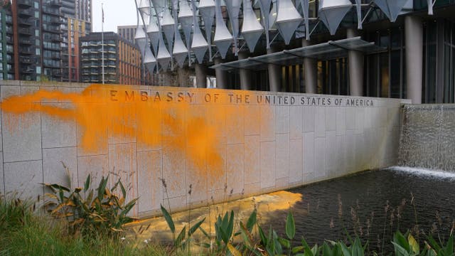 <p>Just Stop Oil targeted the US embassy on Wednesday morning</p>