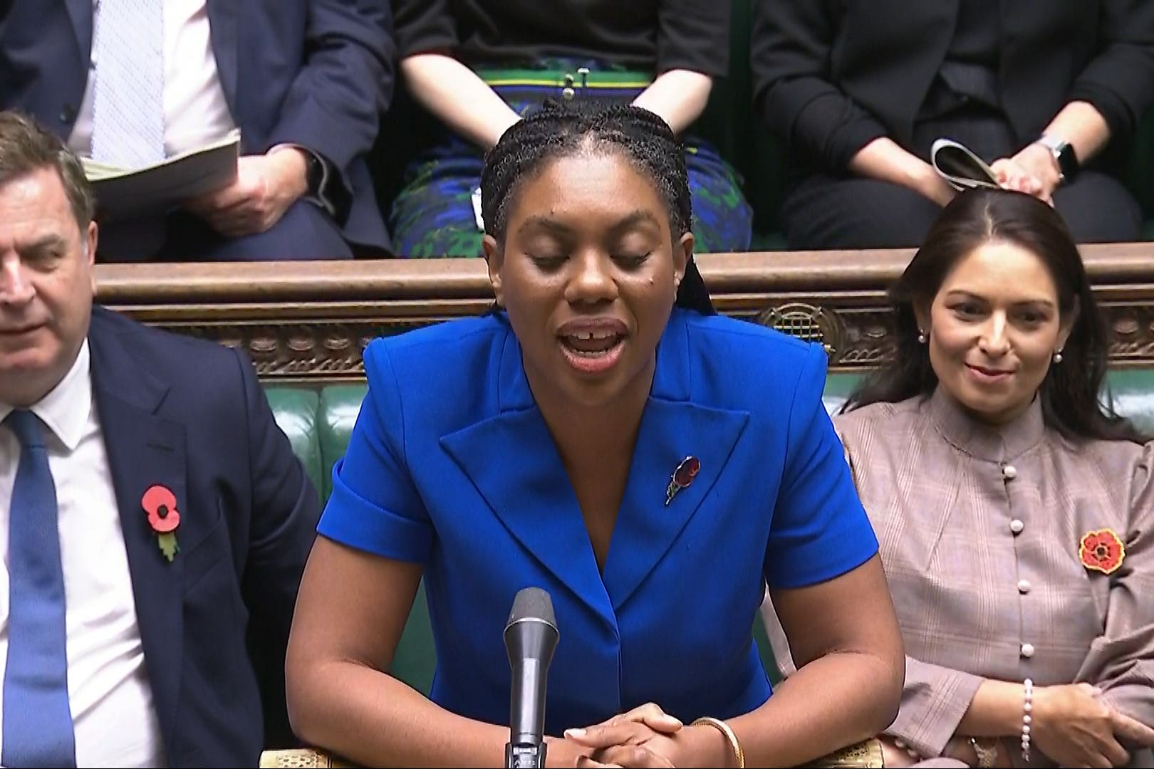 Tory leader Kemi Badenoch locked horns with Sir Keir Starmer for the first time at PMQs (House of Commons/PA)