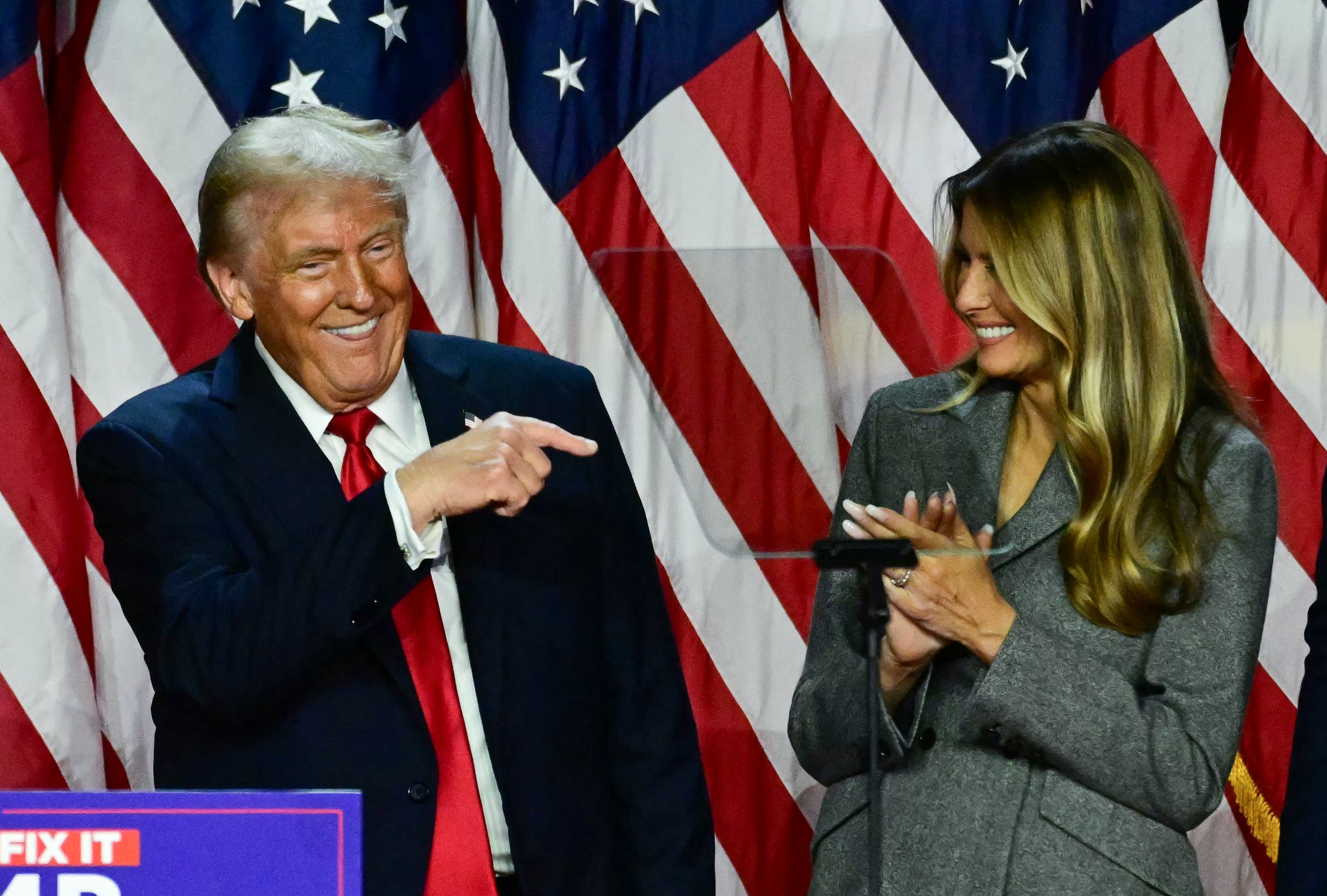 Donald and Melania Trump celebrate his election victory in the early hours of November 6. He’s set to be sentenced in his hush-money case on November 26