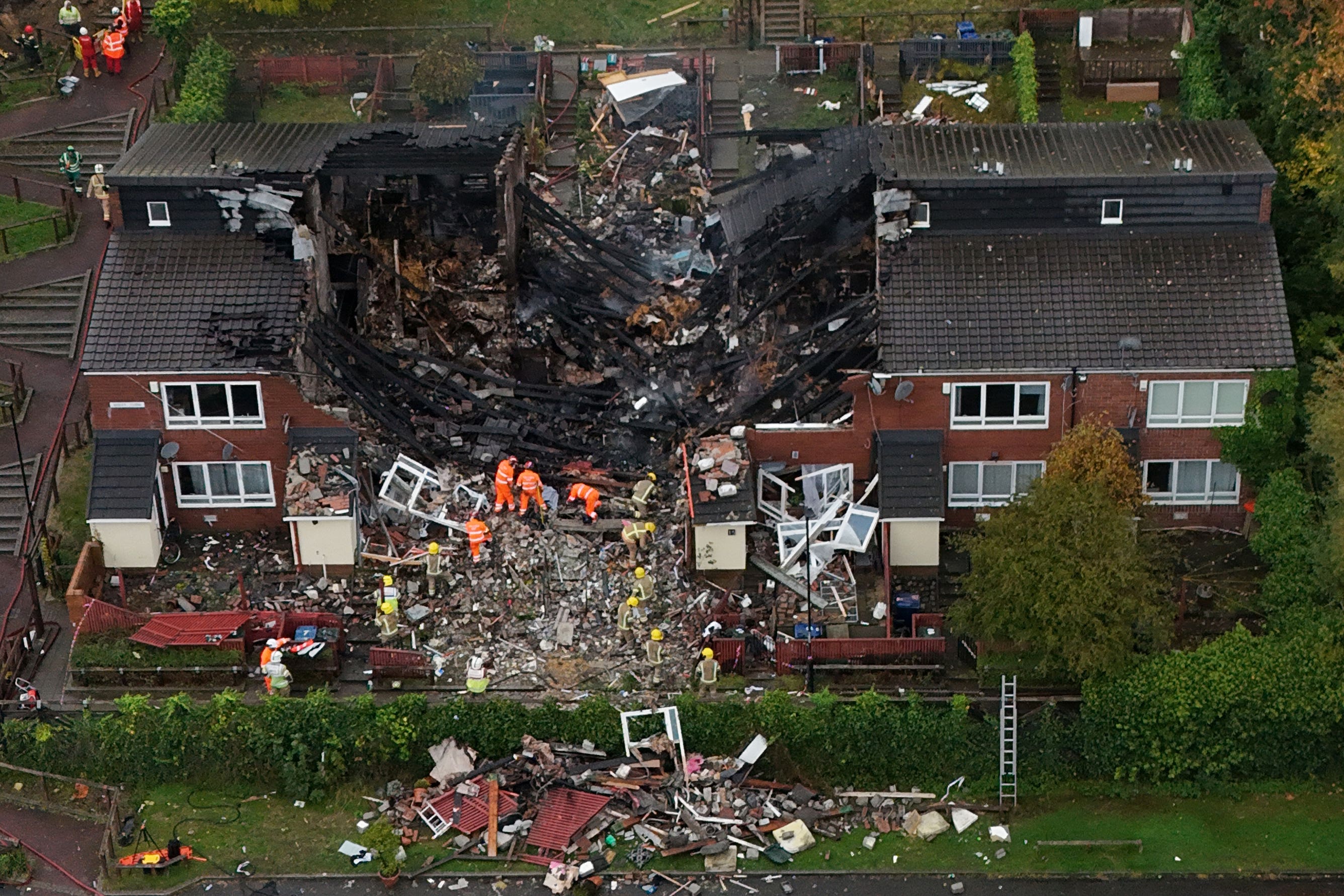 Emergency services at the scene at Violet Close in Benwell (PA)