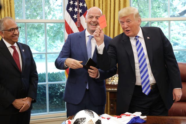 <p>Donald Trump will be in office during the USA’s home World Cup in 2026</p>
