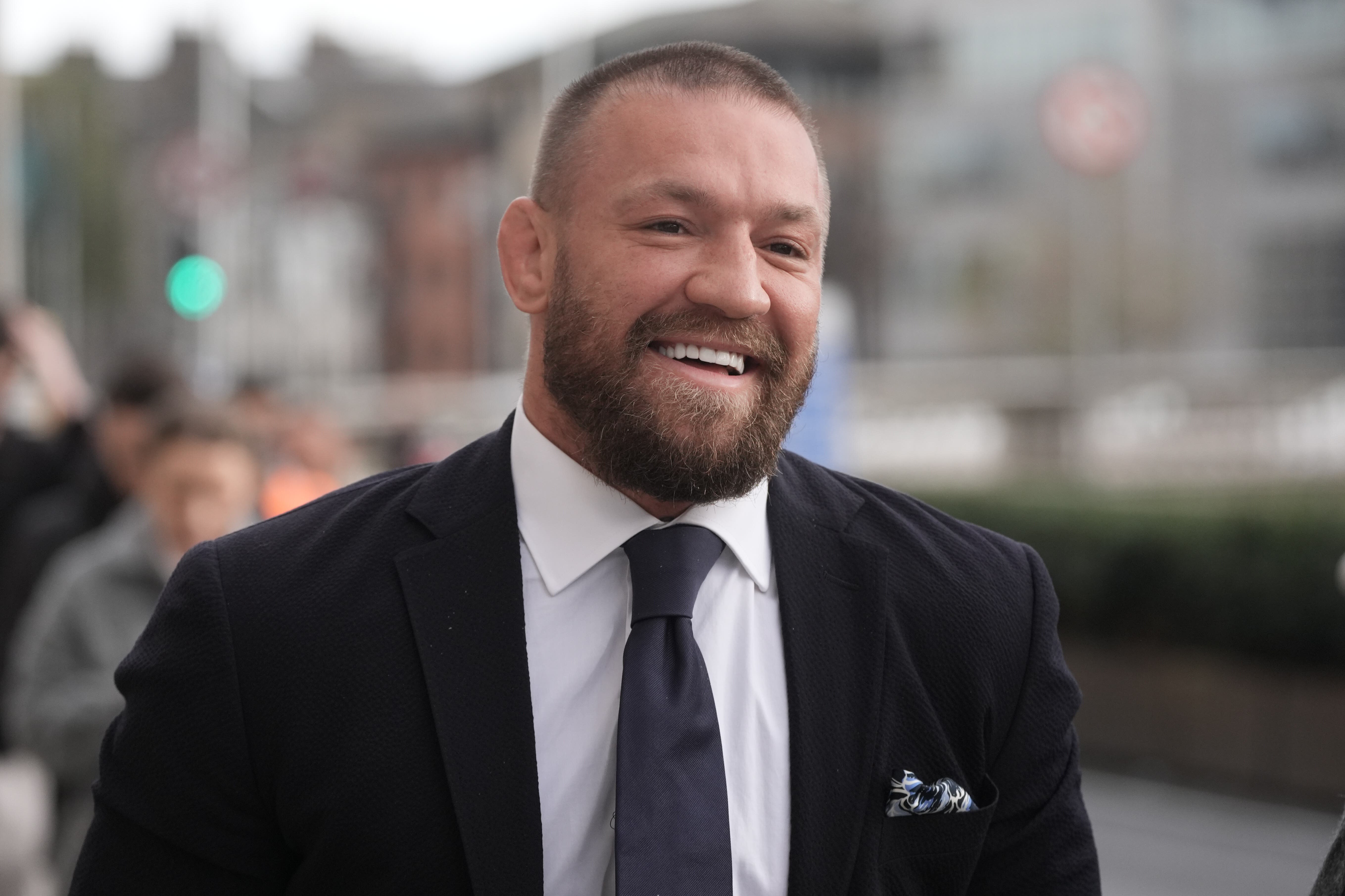 Mixed martial arts fighter Conor McGregor outside the High Court in Dublin, where a woman is claiming civil damages against him and another man over an alleged sexual assault in December 2018