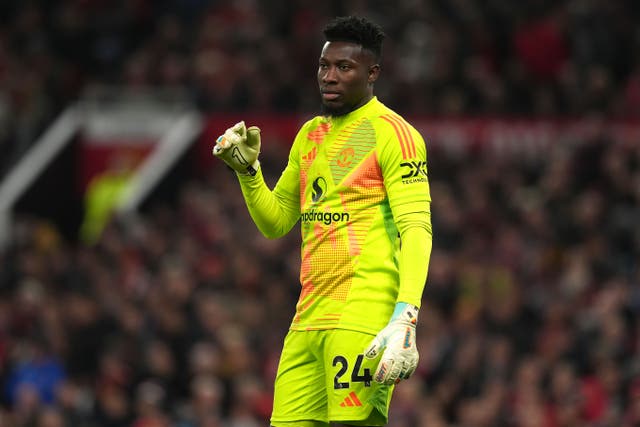 Manchester United goalkeeper Andre Onana says the players will adapt to Ruben Amorim’s approach (Martin Rickett/PA).