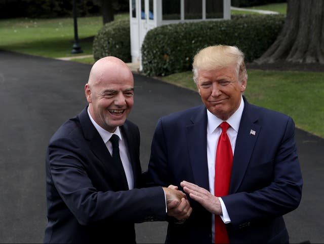 <p>US President-elect Donald Trump has an existing relationship with Fifa President Gianni Infantino</p>