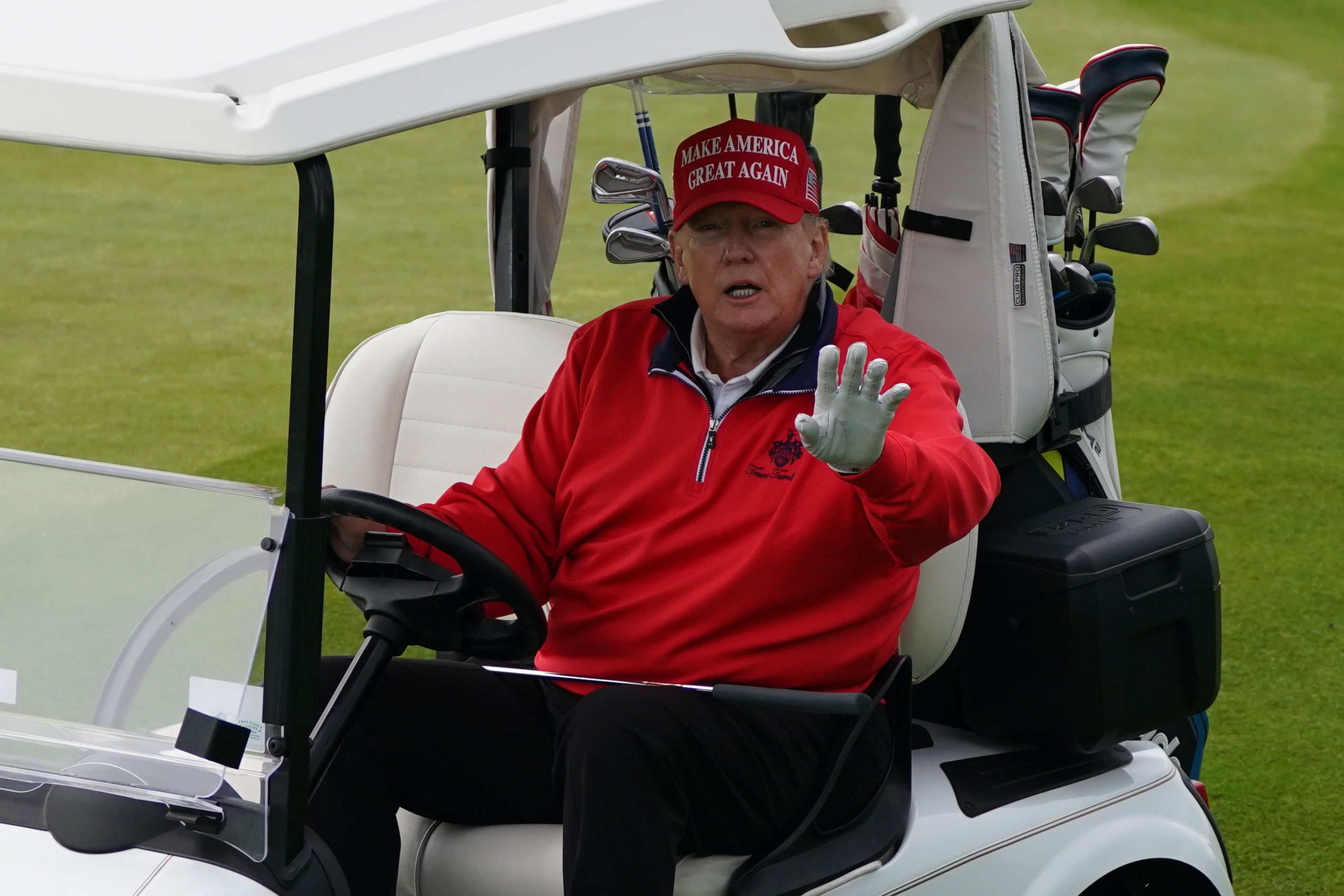 Donald Trump during a visit to his Turnberry golf course in South Ayrshire (Andrew Milligan/PA)