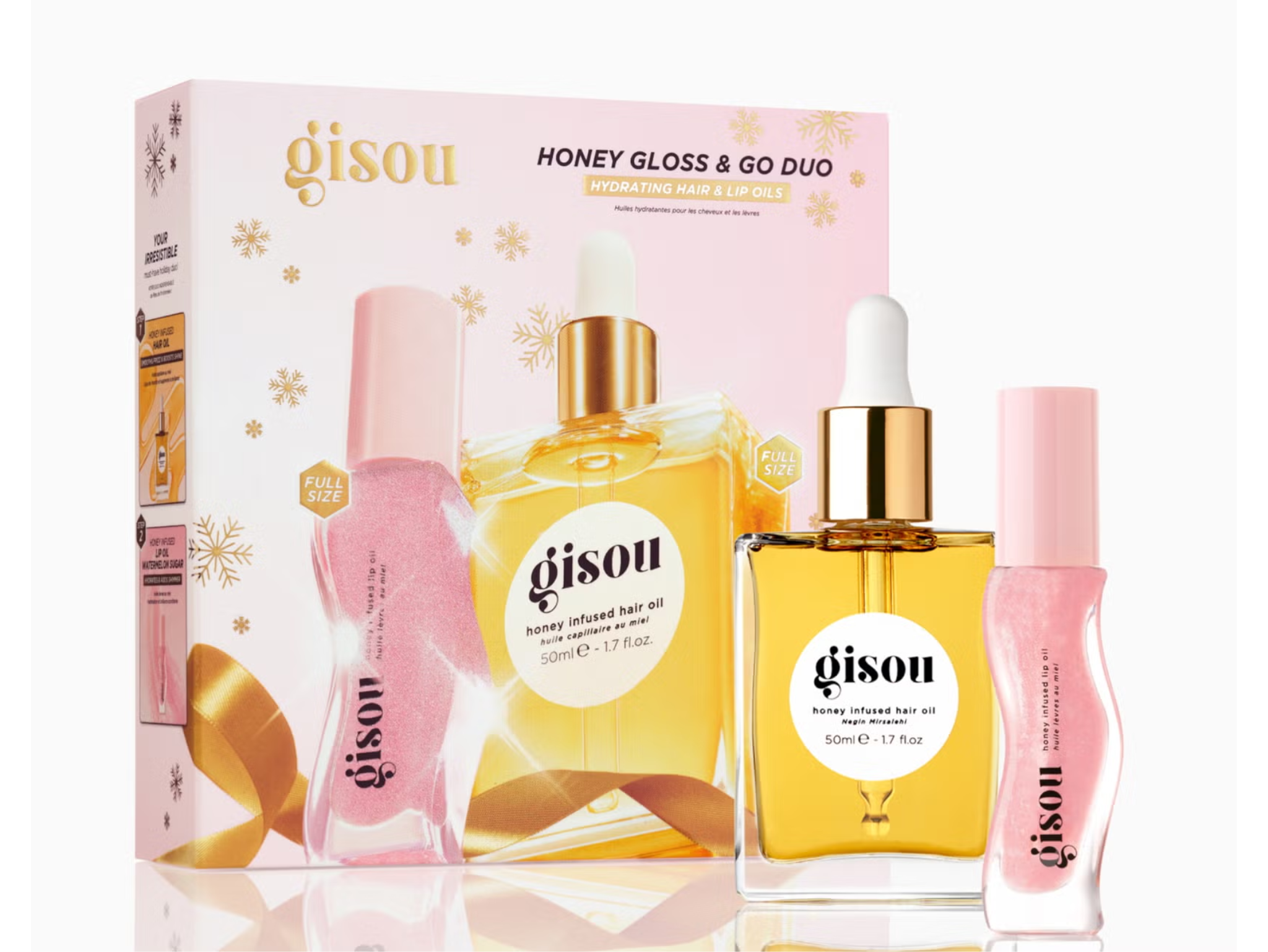 best beauty gift sets gisou honey gloss and go duo hydrating hair and lip oil indybest