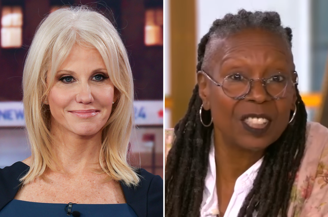 <p>Kellyanne Conway and Whoopi Goldberg on ‘The View’</p>