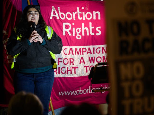 <p>Pro-abortion rights campaigners joined the demonstration</p>