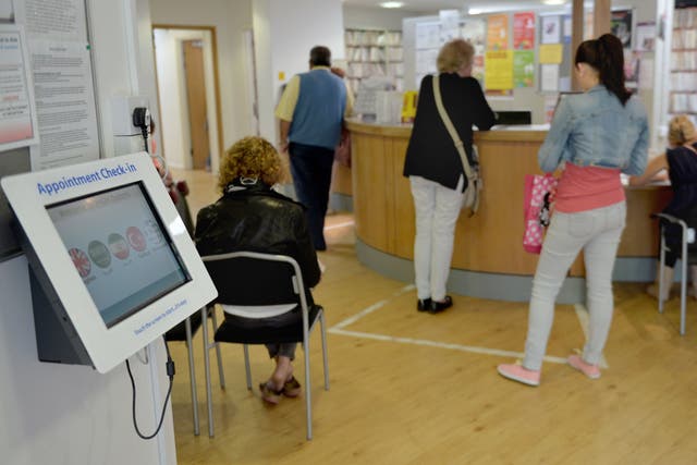 Patients in the waiting room at the Temple Fortune Health Centre GP Practice near Golders Green, London (Anthony Devlin/PA)