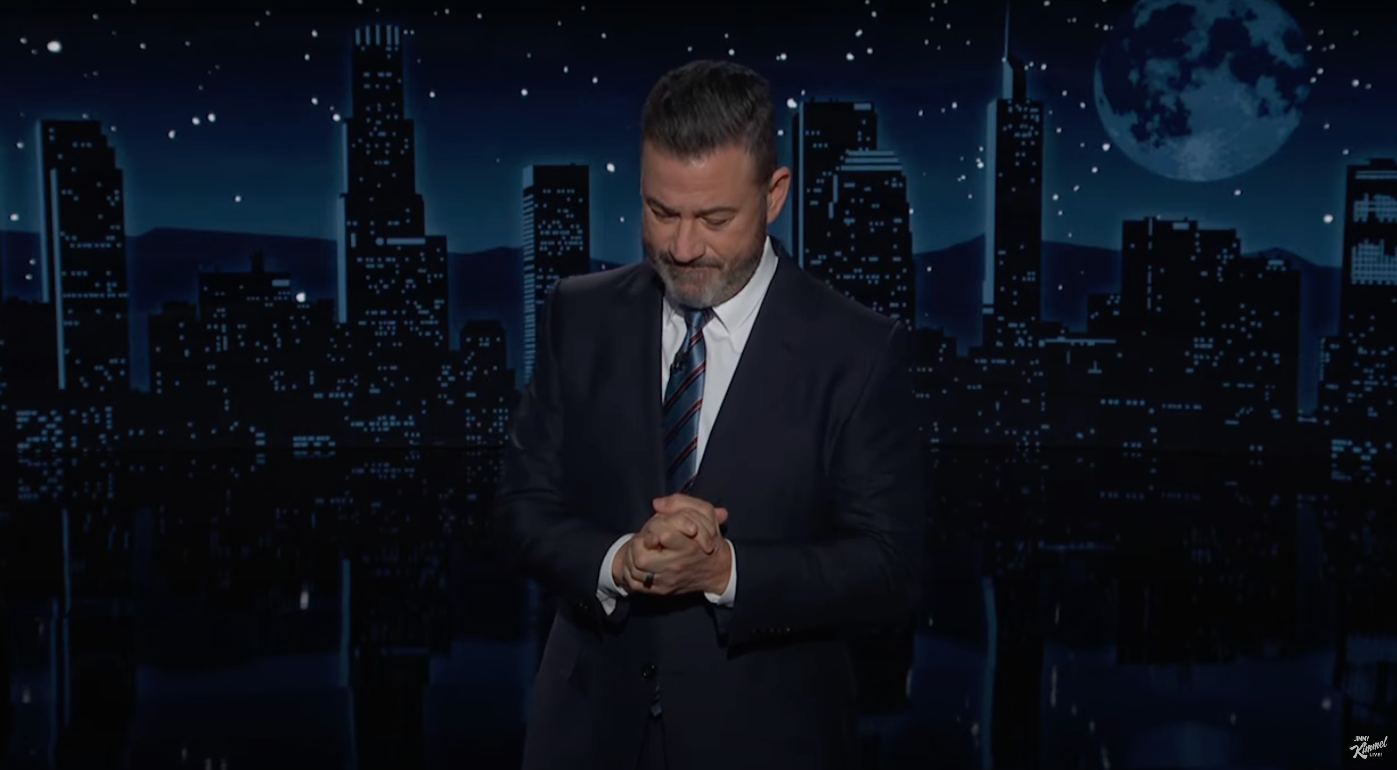 Jimmy Kimmel fights back tears in the first show since his election