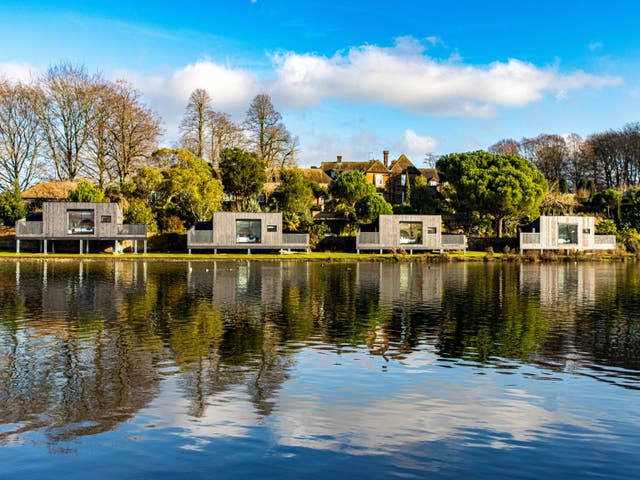 <p>Leeds Castle’s lodges put guests right on the lakeside</p>