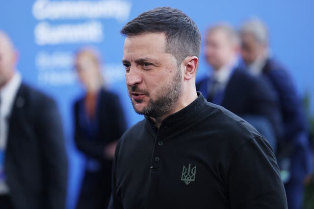 <p>President of Ukraine Volodymyr Zelensky arrives for the European Political Community</p>