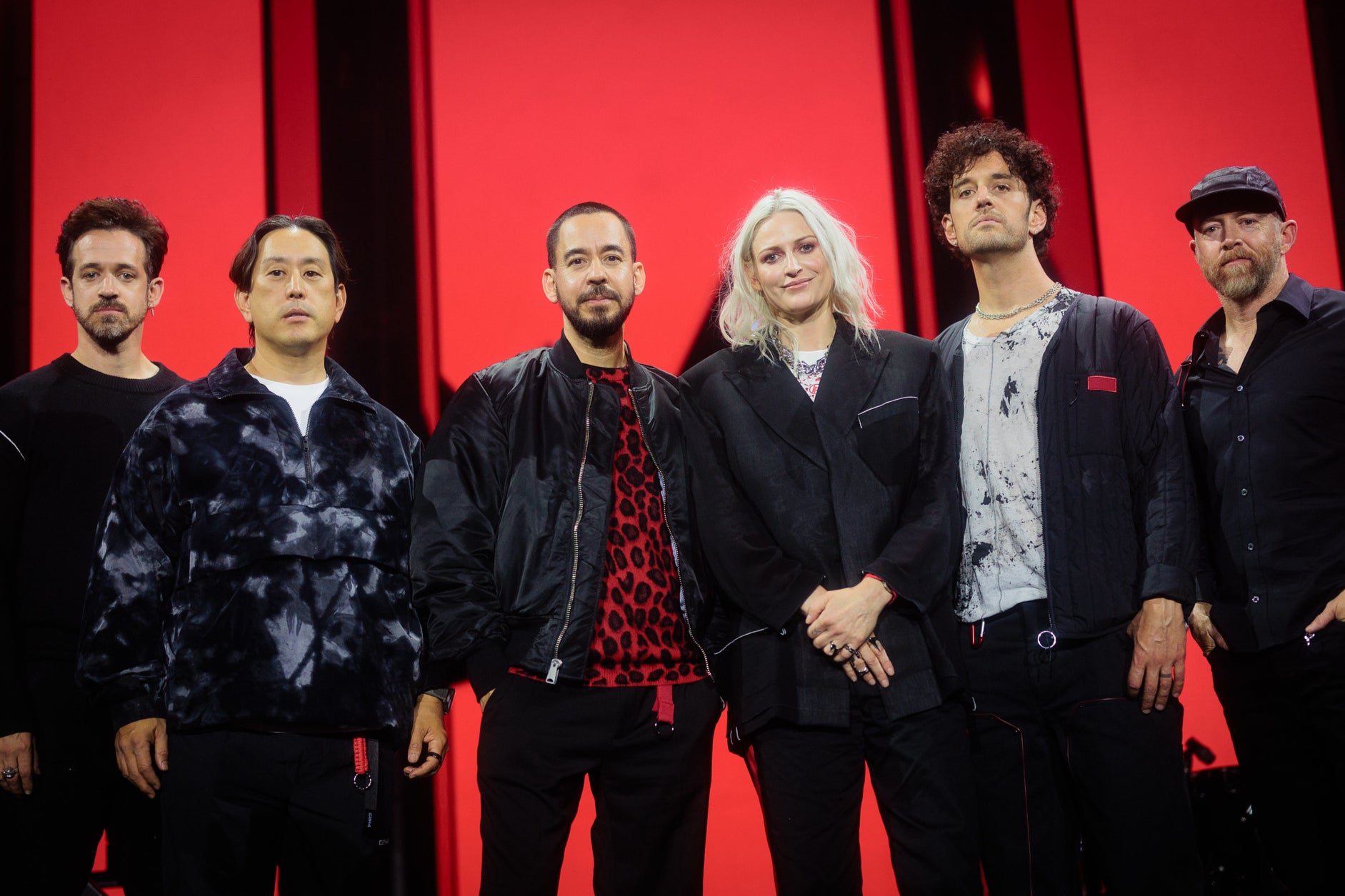 The reformed Linkin Park, with new frontwoman Emily Armstrong, on the League of Legends stage