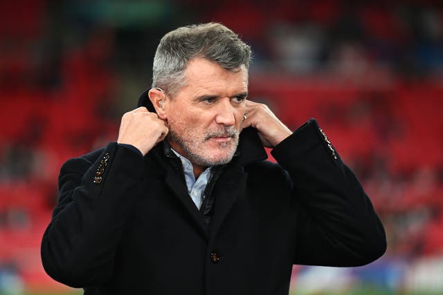 <p>Roy Keane during work as a pundit on England vs Greece in the Nations League</p>