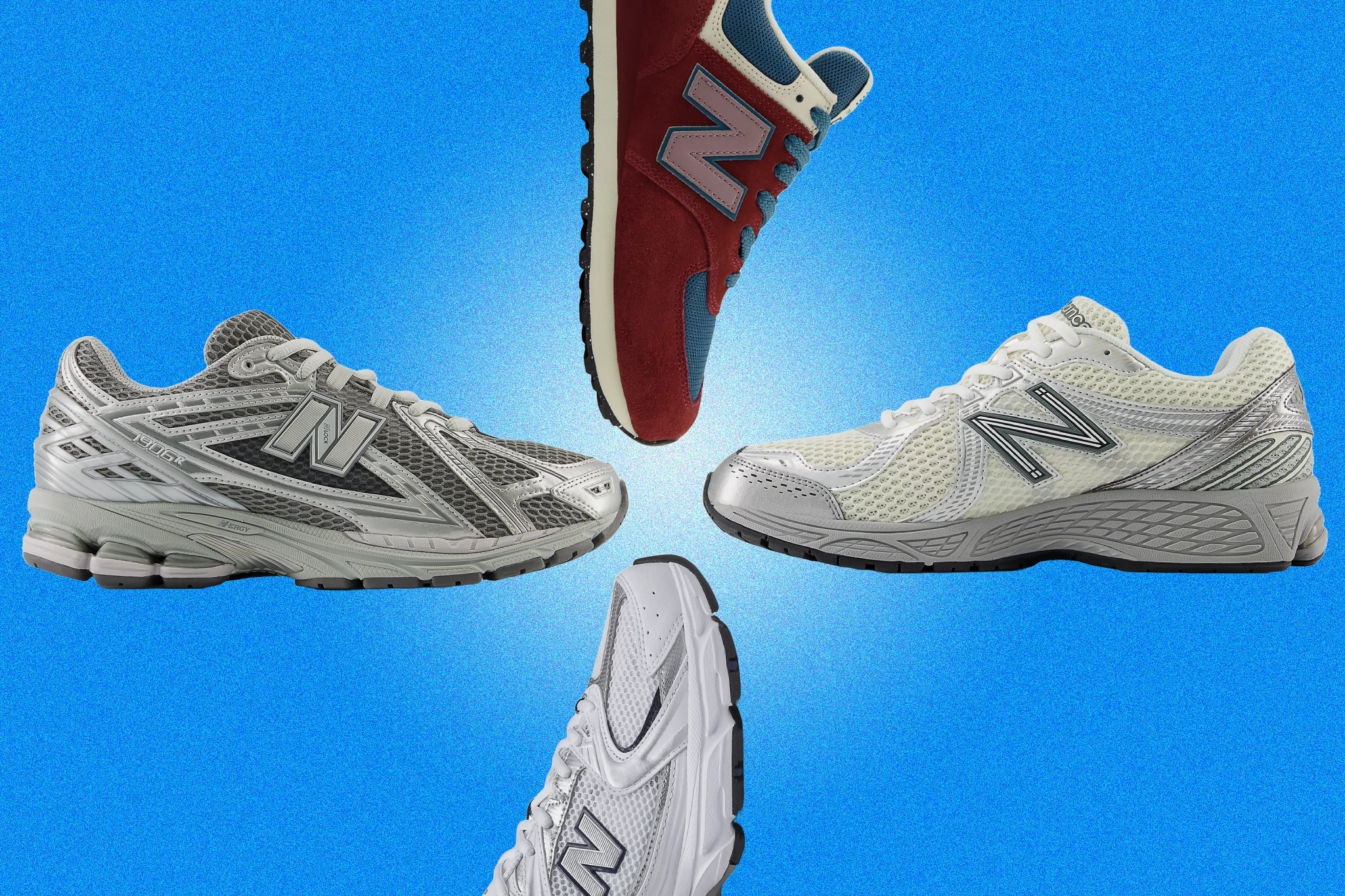 New balance metallic trainers on sale