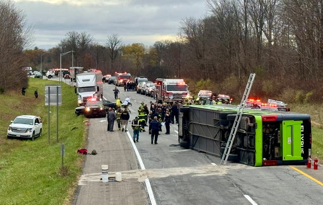 Bus Rolls Over