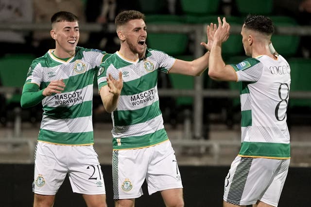 Dylan Watts (centre) scored his fifth goal in the last seven games to complete the turnaround before half-time (Brian Lawless/PA)