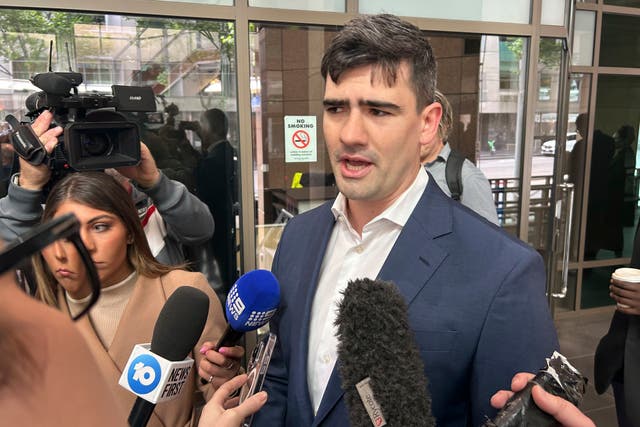 <p>Tim Smartt, the lawyer for Jacob Hersant, arrives at Melbourne Magistrates Court in Melbourne, Australia, 8 Nov 2024</p>