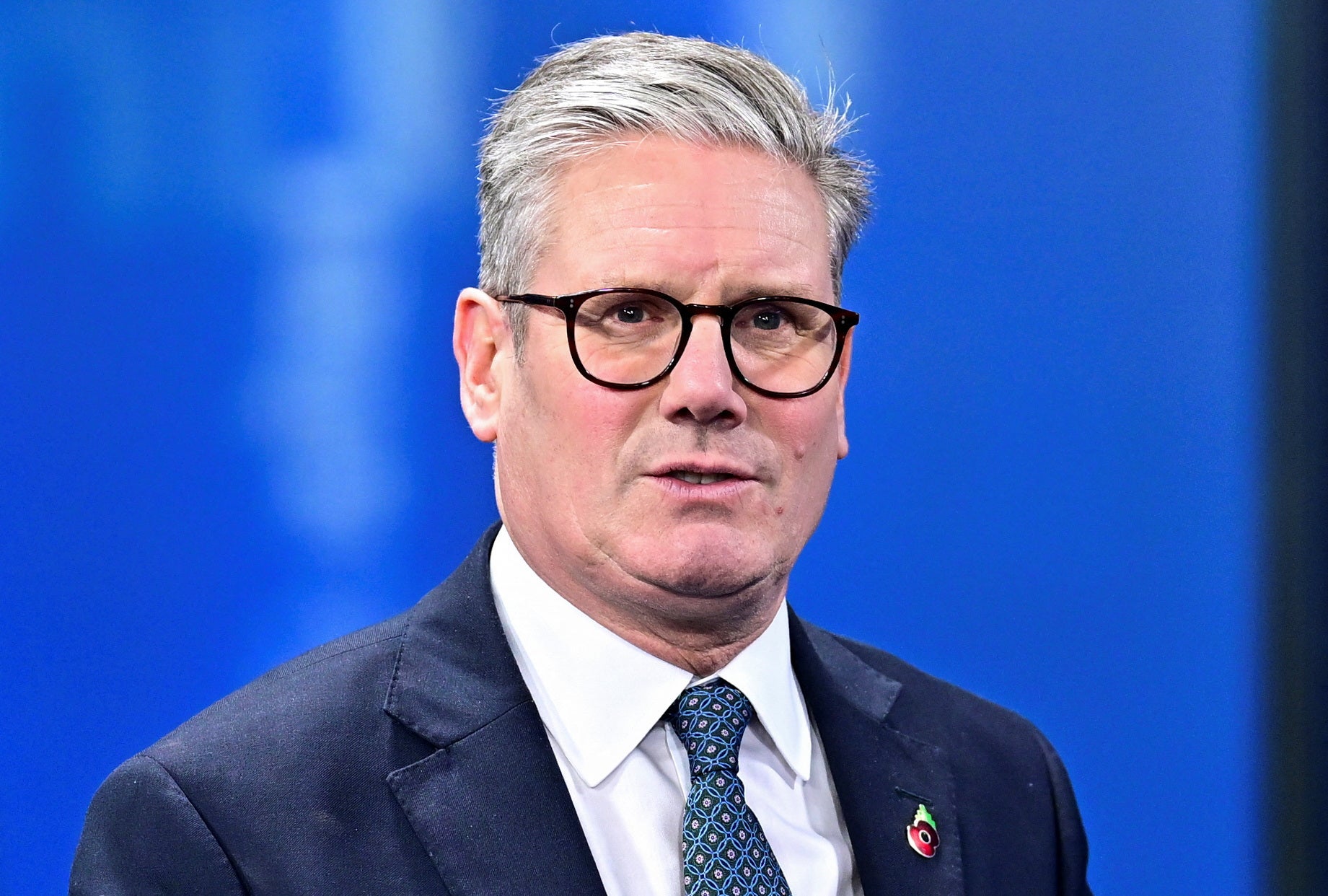 Britain’s prime minister Keir Starmer looks on on the day of the European Political Community Summit at the Puskas Arena, in Budapest