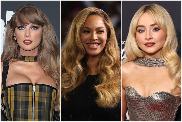 <p>Taylor Swift, Beyoncé and Sabrina Carpenter</p>