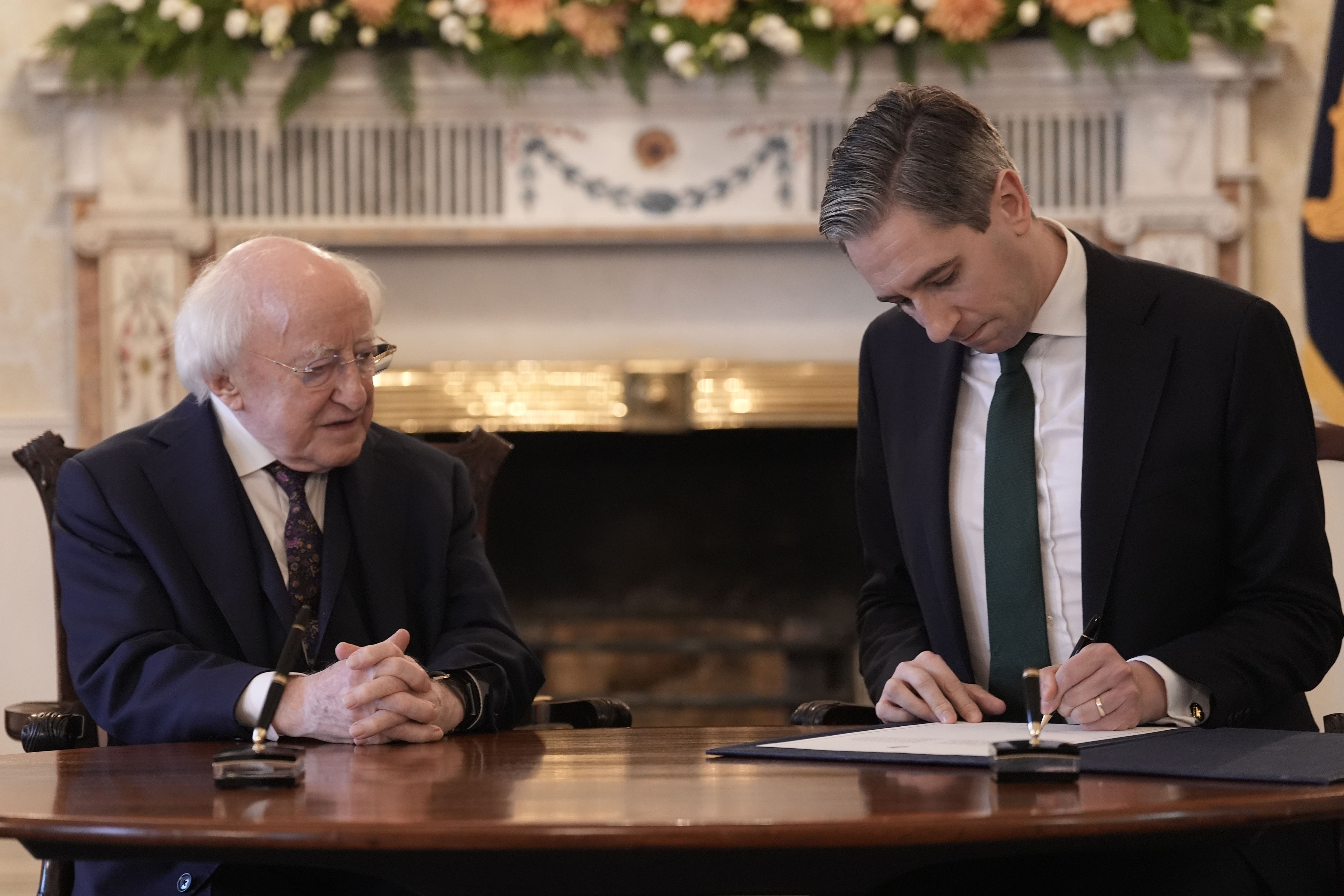 President Michael D Higgins granted Taoiseach Simon Harris a request to dissolve parliament, kick-starting the election campaign (Brian Lawless/PA)