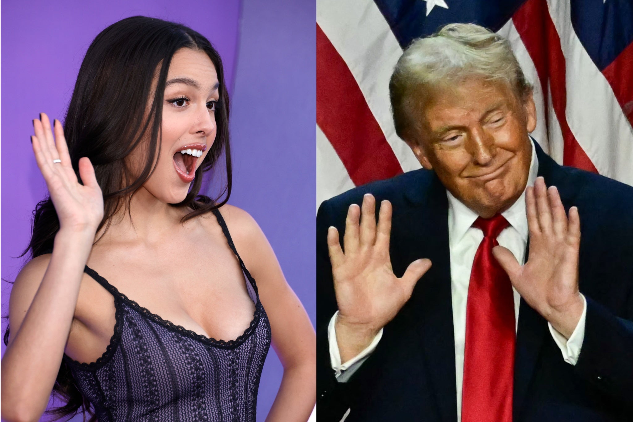 Olivia Rodrigo and President-elect Donald Trump