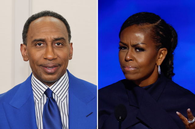 <p>Stephen A Smith and Michelle Obama</p>