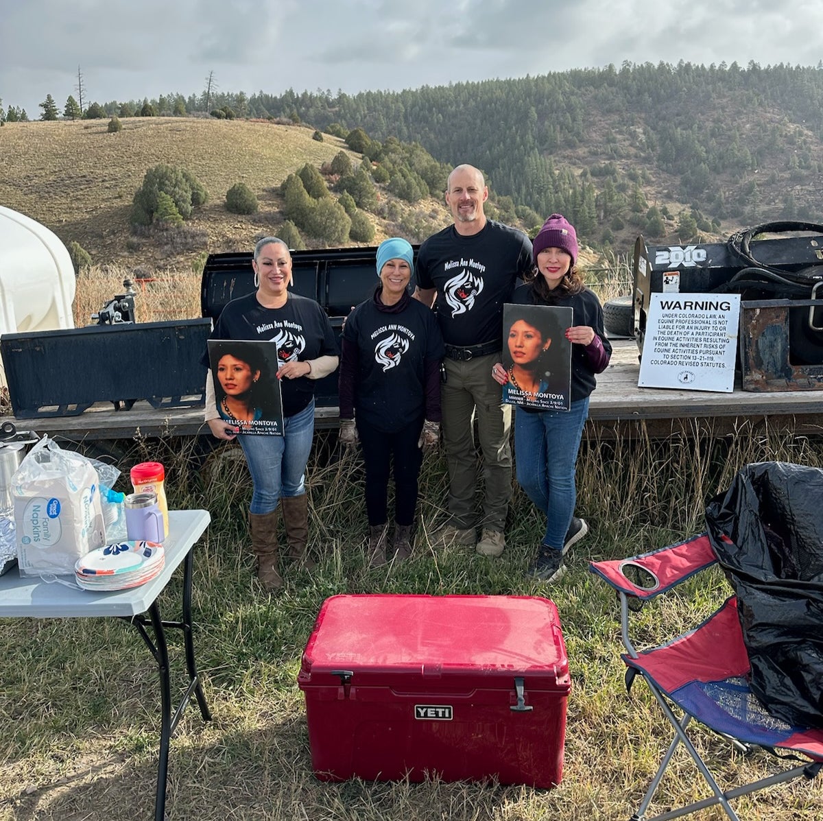 Sheriff Mike Le Roux and Melissa’s cousins were present for the search on Sunday