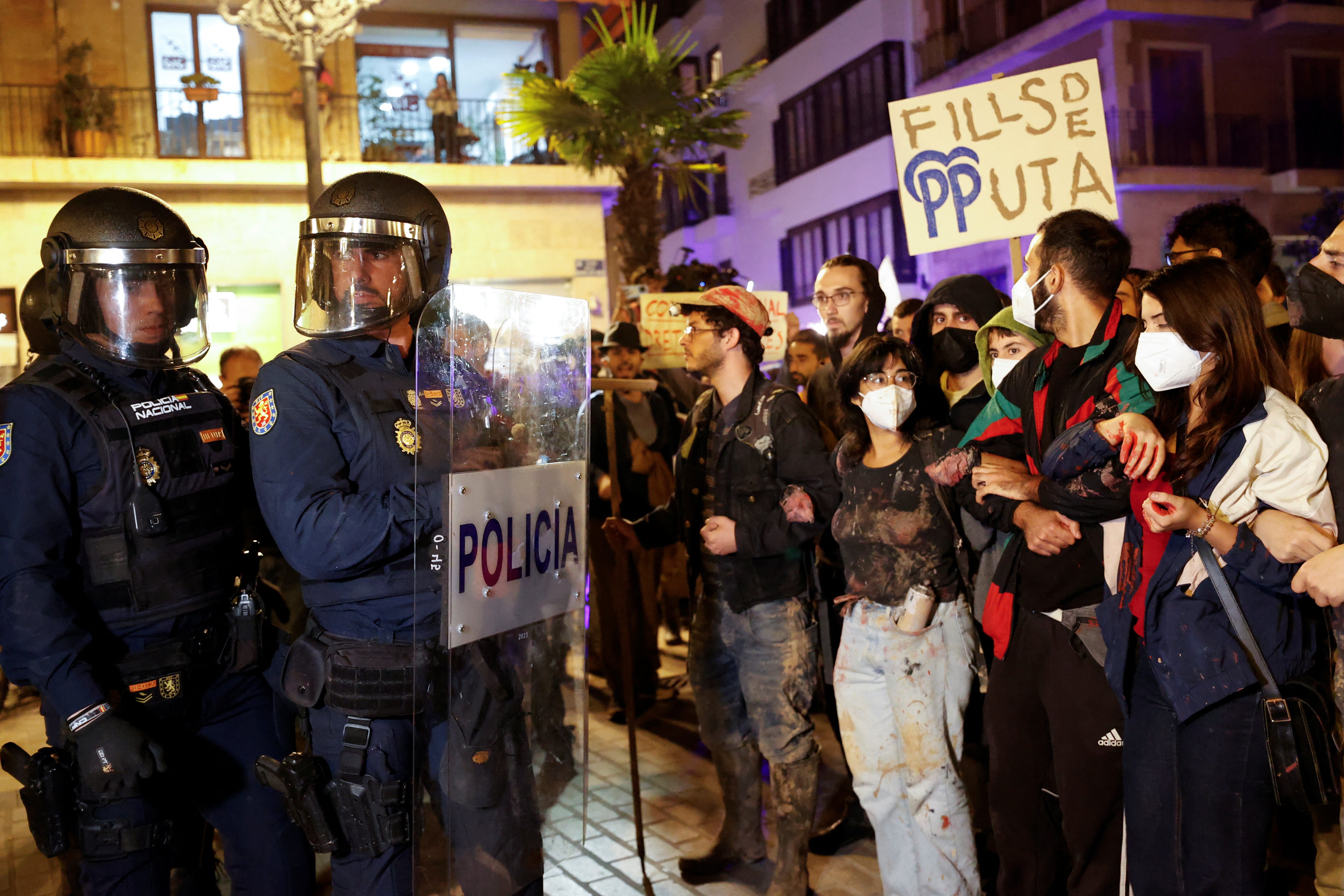 Thousands of protesters took to the streets of Valencia following devastating flooding