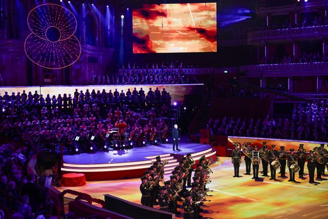 General view of the annual Royal British Legion Festival of Remembrance at the Royal Albert Hall in London (Chris J. Ratcliffe / PA).