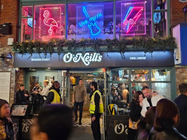 <p>A branch of O’Neills in Wardour Street, Soho, raises it’s price significantly every evening after 10pm </p>