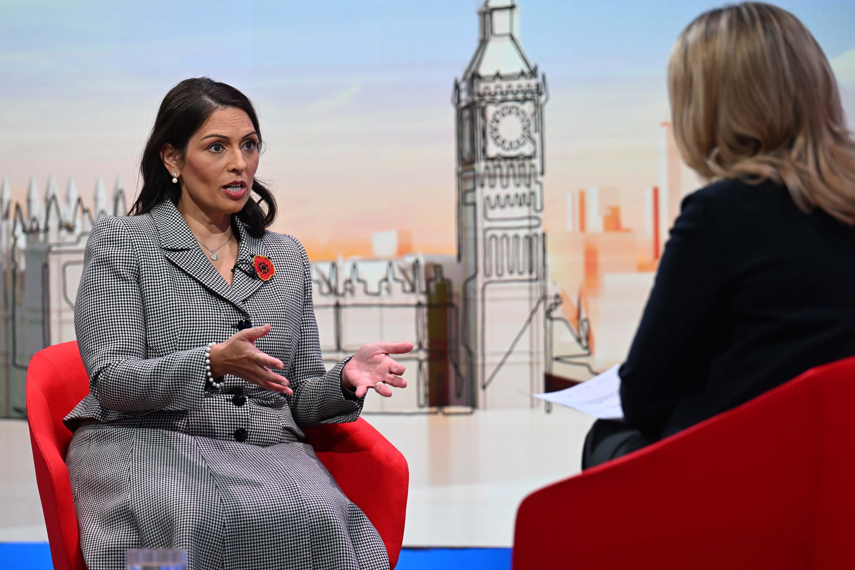 Dame Priti Patel said comments she made about Donald Trump were ‘fair’ (Jeff Overs/BBC/PA)